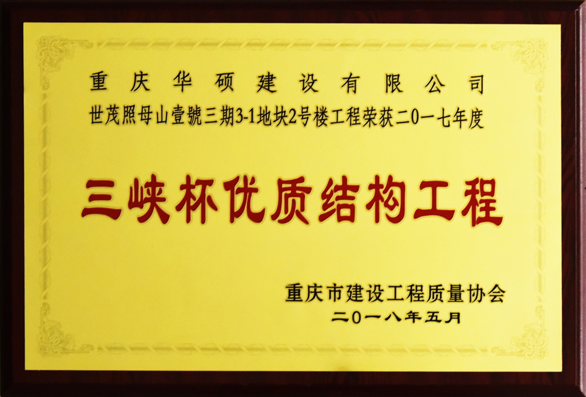 2017年度重庆市三峡杯优质结构工程